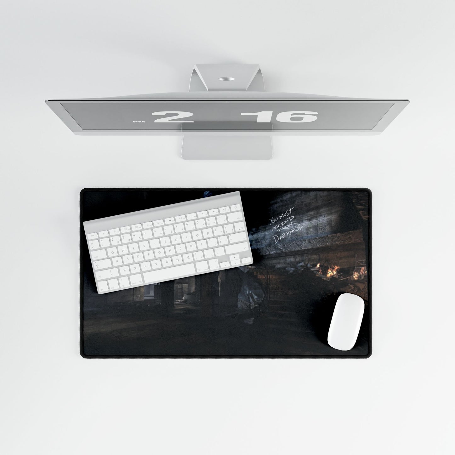 Call of Duty World at War Custom zombies Themed mouse pad "NACHT DER UNTOTEN" Dark Abandoned Stairs Desk Mat — Moody Urban Gothic Gaming/Work Surface