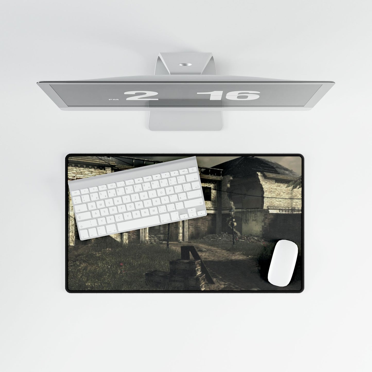 Call of Duty World at War multiplayer map "ASYLUM" Gaming Desk Mat — Retro Ruins Mouse Pad