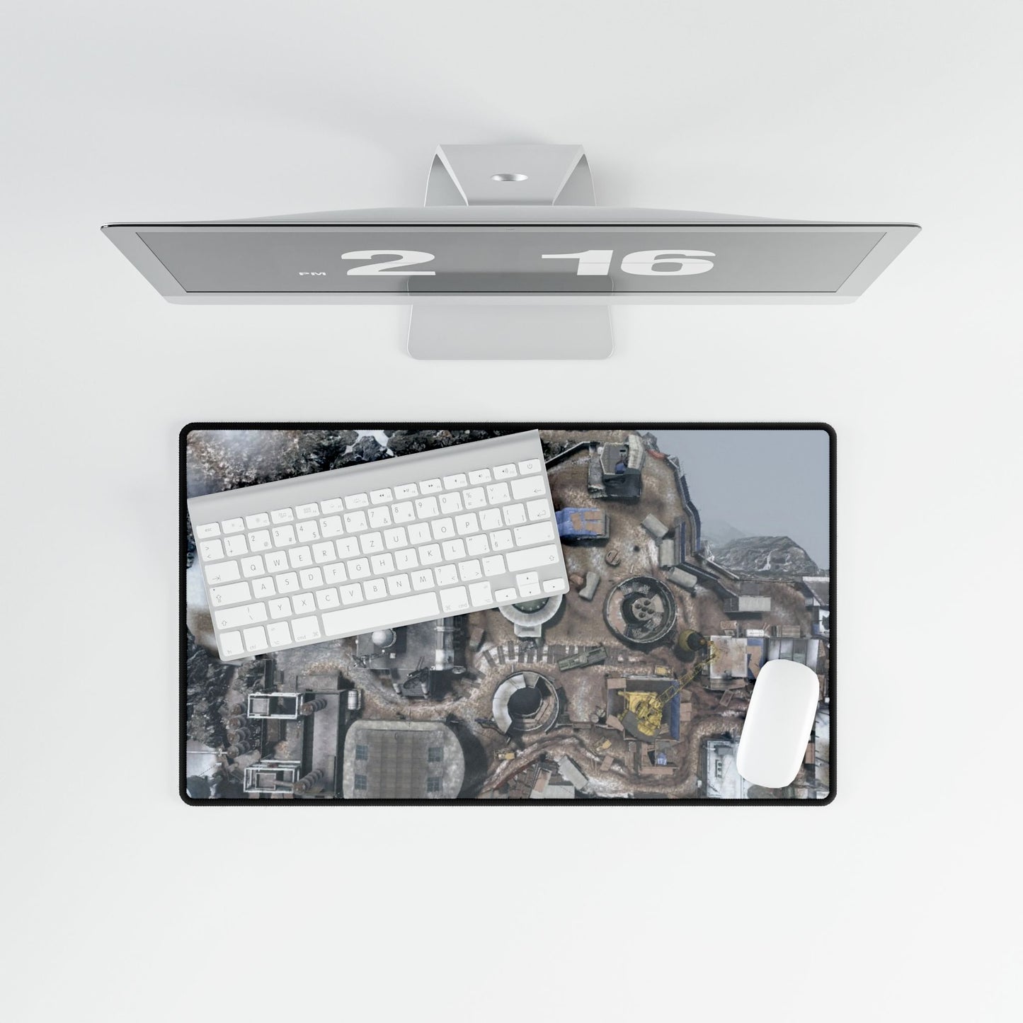 Custom Call of Duty Mouse pad DLC map "SILO" Aerial Snow Map Desk Mat — Gaming Mousepad with Winter City Map Design