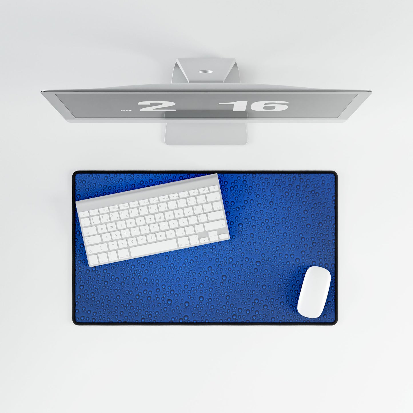Blue Water Droplet Desk Mat — Large Gaming/Office Mouse Pad