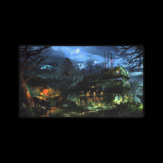 Call of Duty zombies themed Gaming Desk Mat —ZETSUBOU NO SHIMA" Zombies map Haunted House Nightscape XL Keyboard Mouse Pad