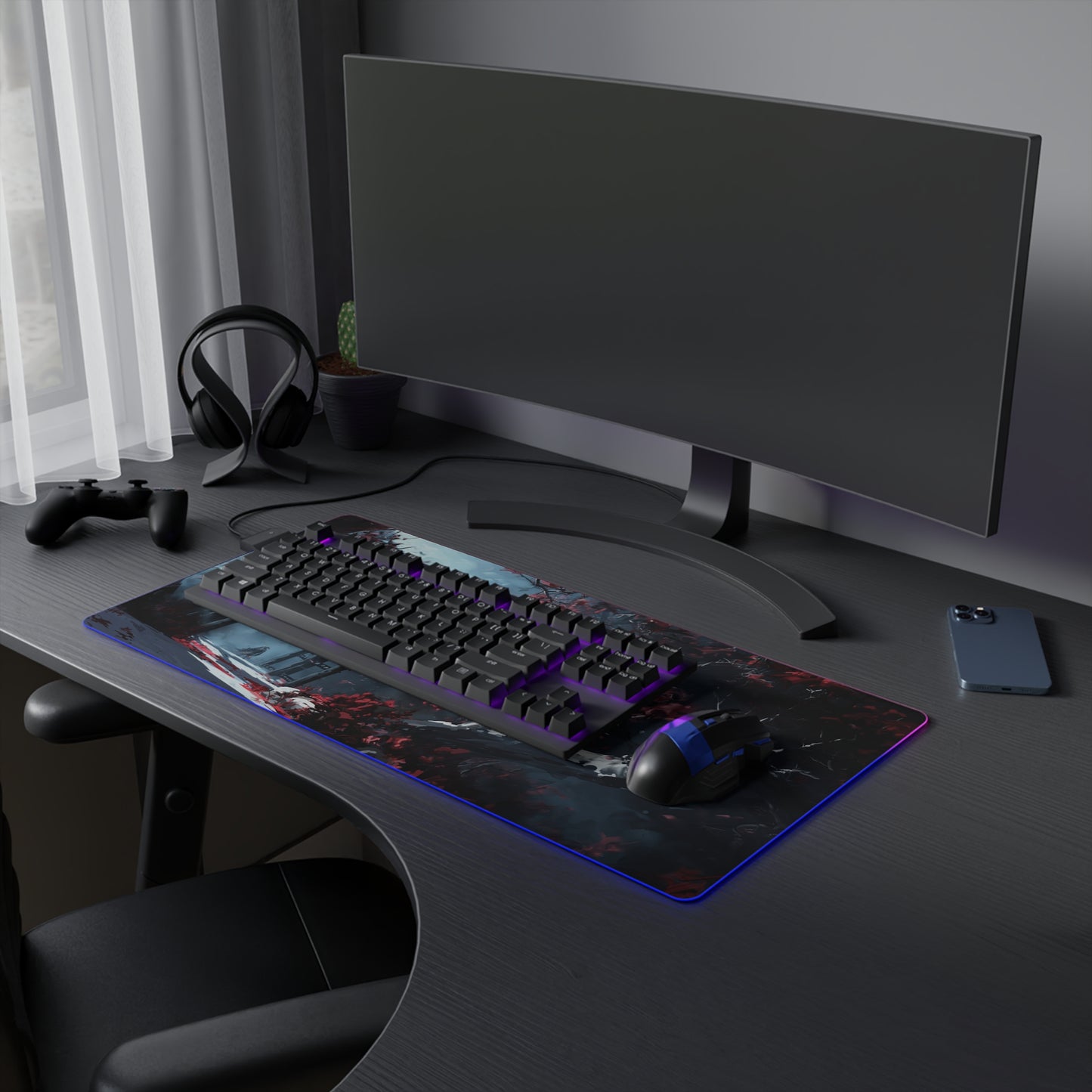 Cherry Blossom Torii LED Gaming Mouse Pad