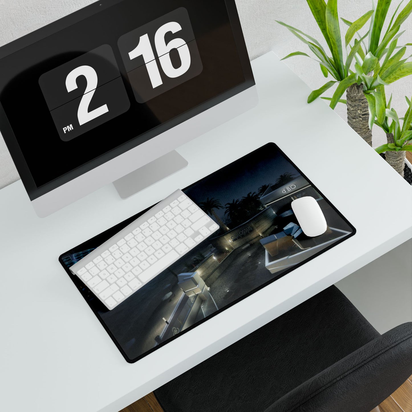 Call of Duty gaming Desk mat map-"PLAZA"-Modern Desk Mat with Urban Nightscape Design