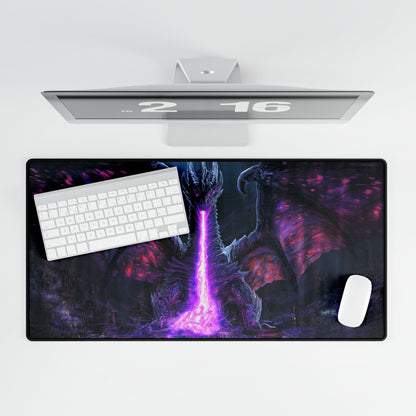 Dragon Breath Desk Mat — Purple Fantasy Gaming Mouse Pad