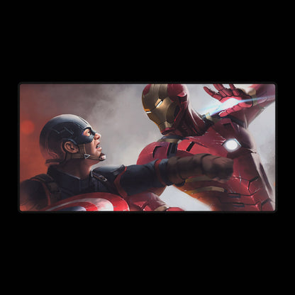 Marvel captain America vs iron man desk mat