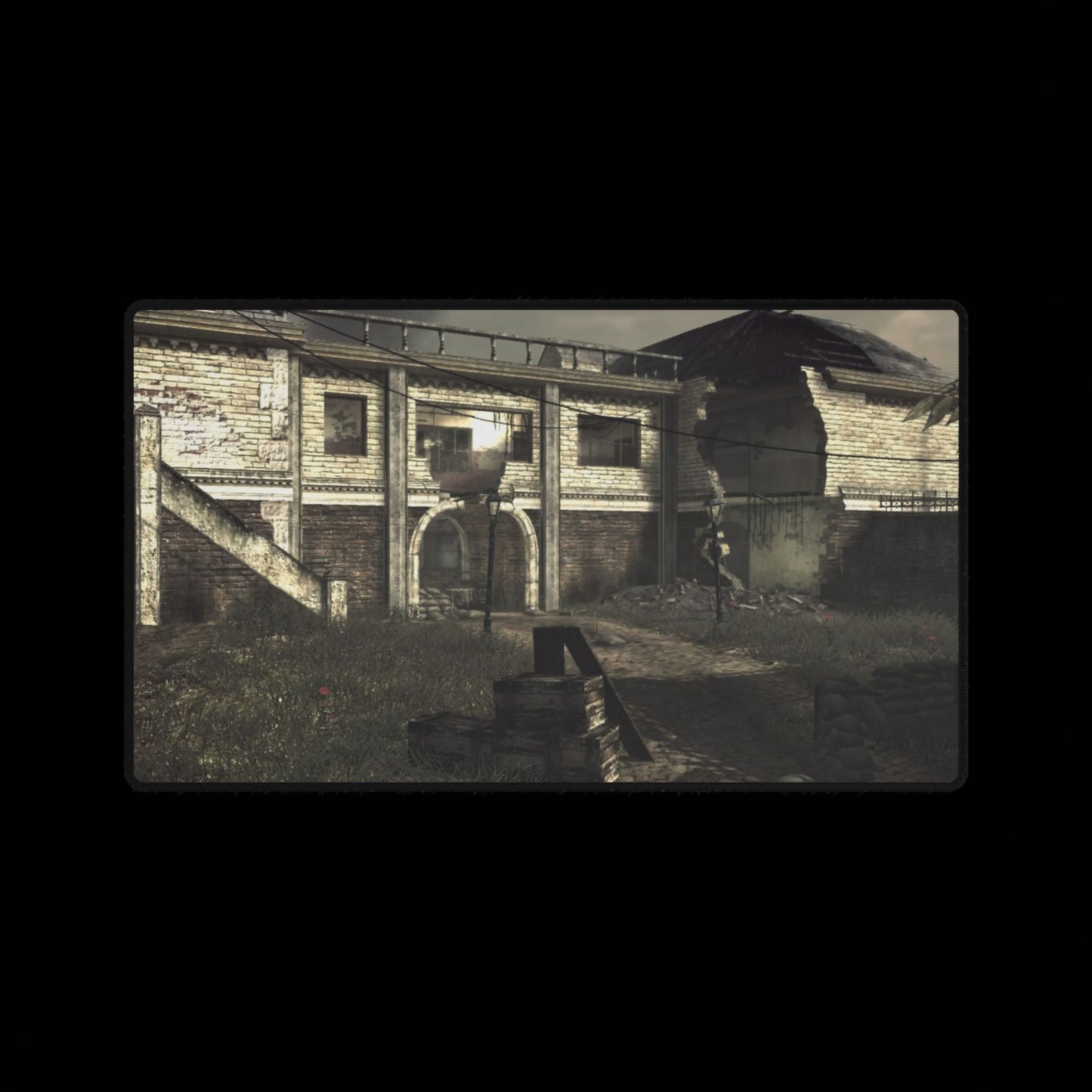 Call of Duty World at War multiplayer map "ASYLUM" Gaming Desk Mat — Retro Ruins Mouse Pad