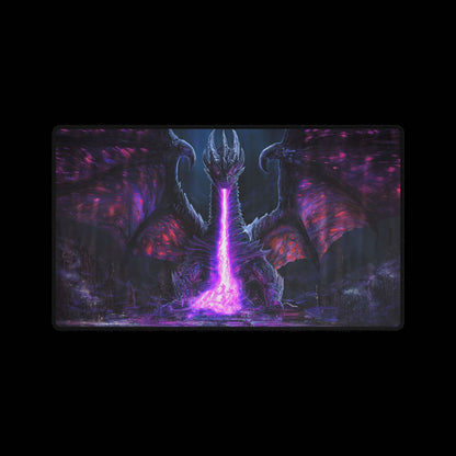Dragon Breath Desk Mat — Purple Fantasy Gaming Mouse Pad