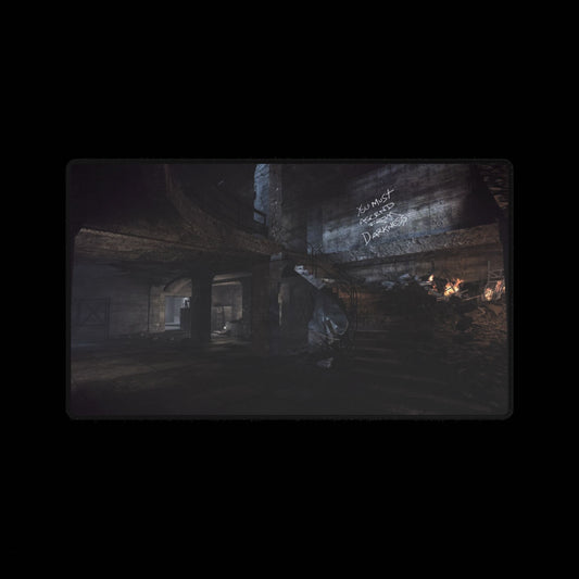 Call of Duty World at War Custom zombies Themed mouse pad "NACHT DER UNTOTEN" Dark Abandoned Stairs Desk Mat — Moody Urban Gothic Gaming/Work Surface