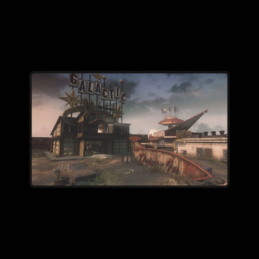 Call of Duty Themed mouse pad DLC map "DRIVE-IN" Post-Apocalyptic Retro Arcade Desk Mat — Galactic Wasteland Gaming Mouse Pad