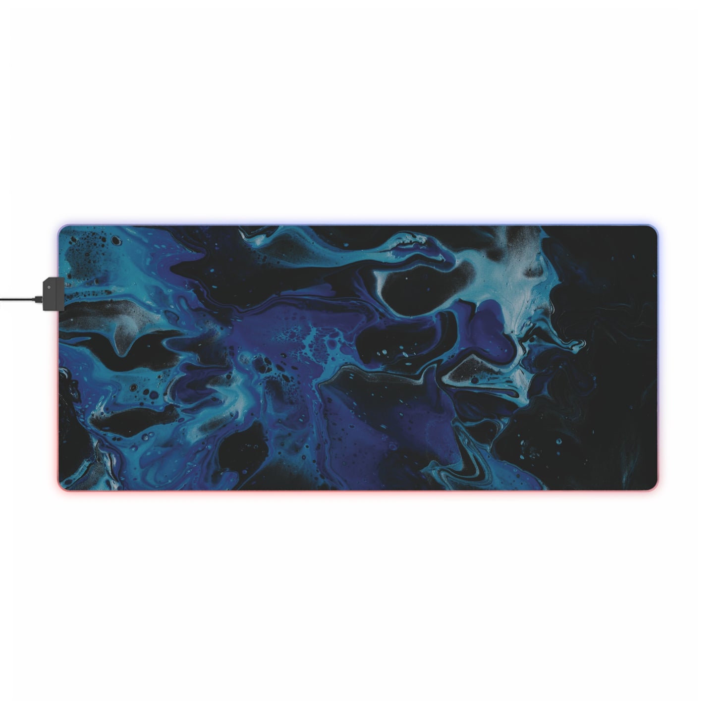 LED Gaming Mouse Pad — RGB Edge, Blue liquid Surface