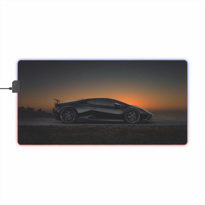LED Gaming Mouse Pad — "Lamborghini huracan evo"  Super Car Sunset RGB Desk Mat