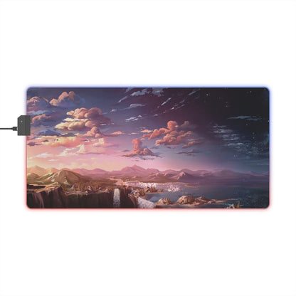 LED Gaming Mouse Pad — Scenic Sunset RGB Desk Mat