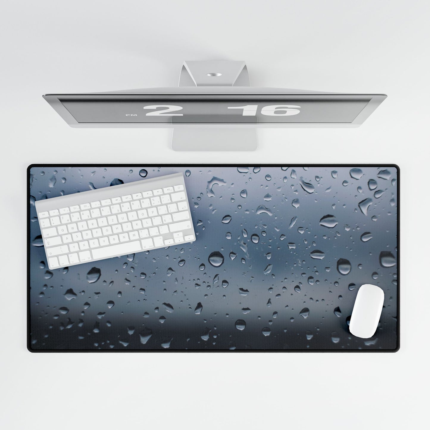 Rain Droplets Desk Mat