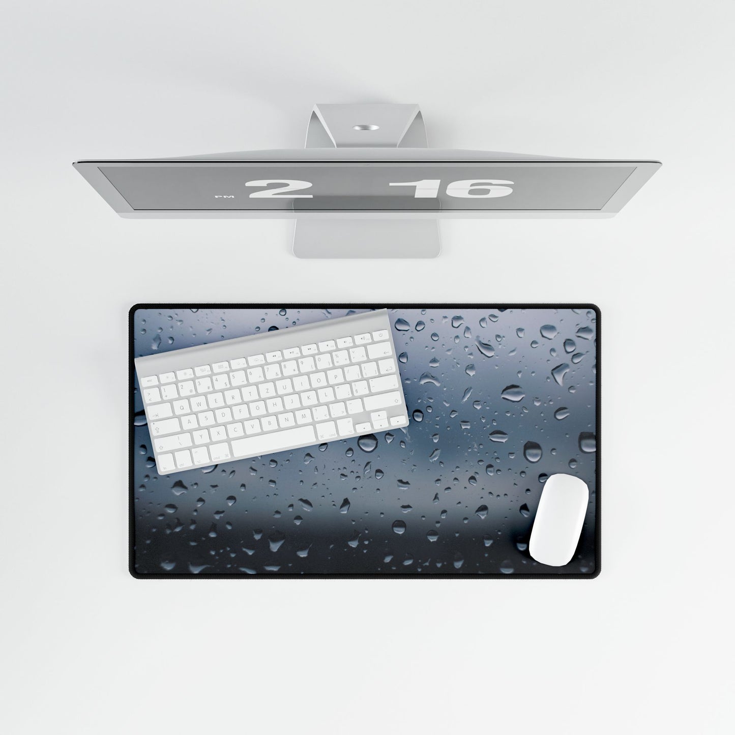 Rain Droplets Desk Mat