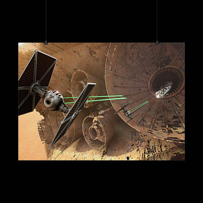 StarWars Millenium falcon space battle- Star wars themed poster