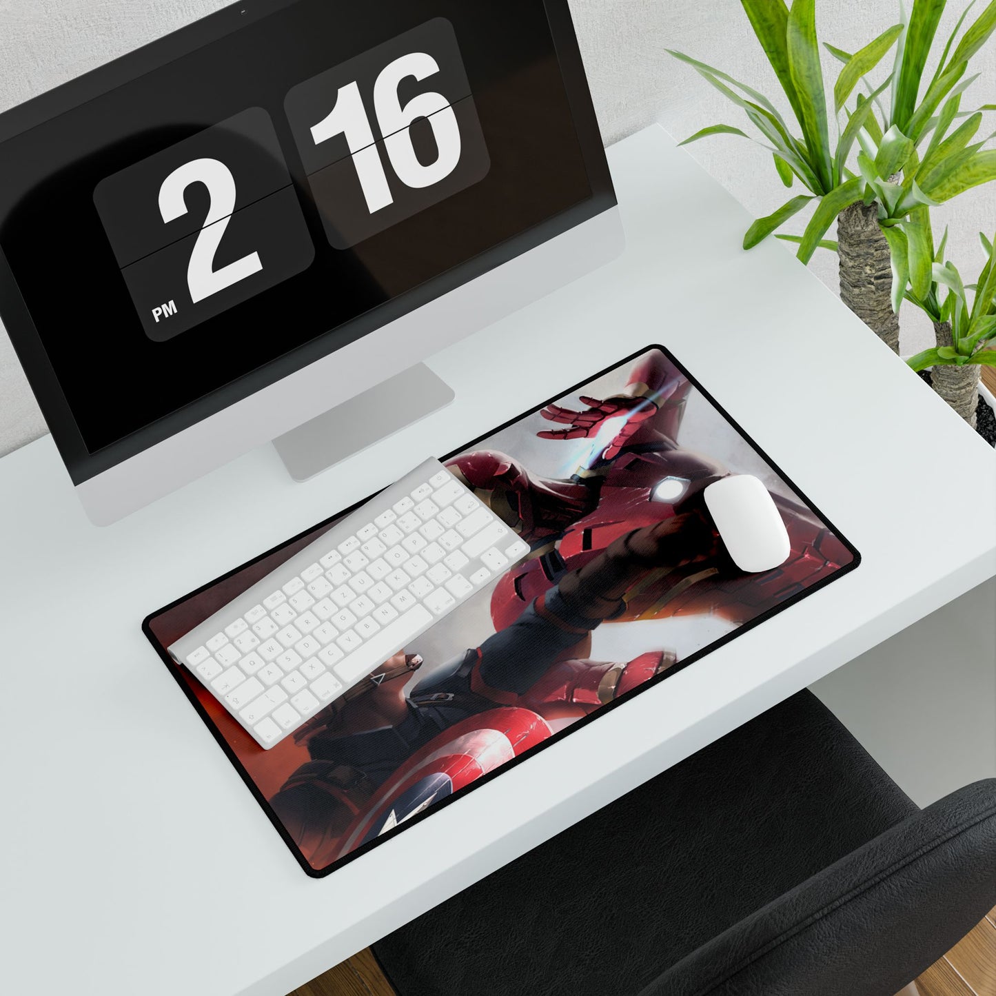 Marvel captain America vs iron man desk mat