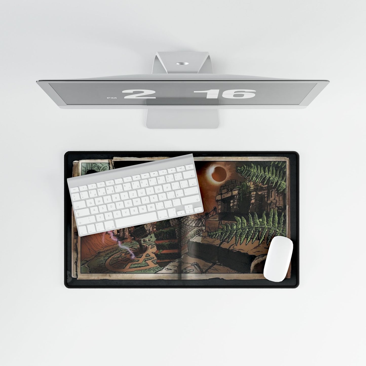 Call of Duty zombies themed mouse pad "SHANGRI LA" — Fantasy Book Art Gaming Mouse Pad