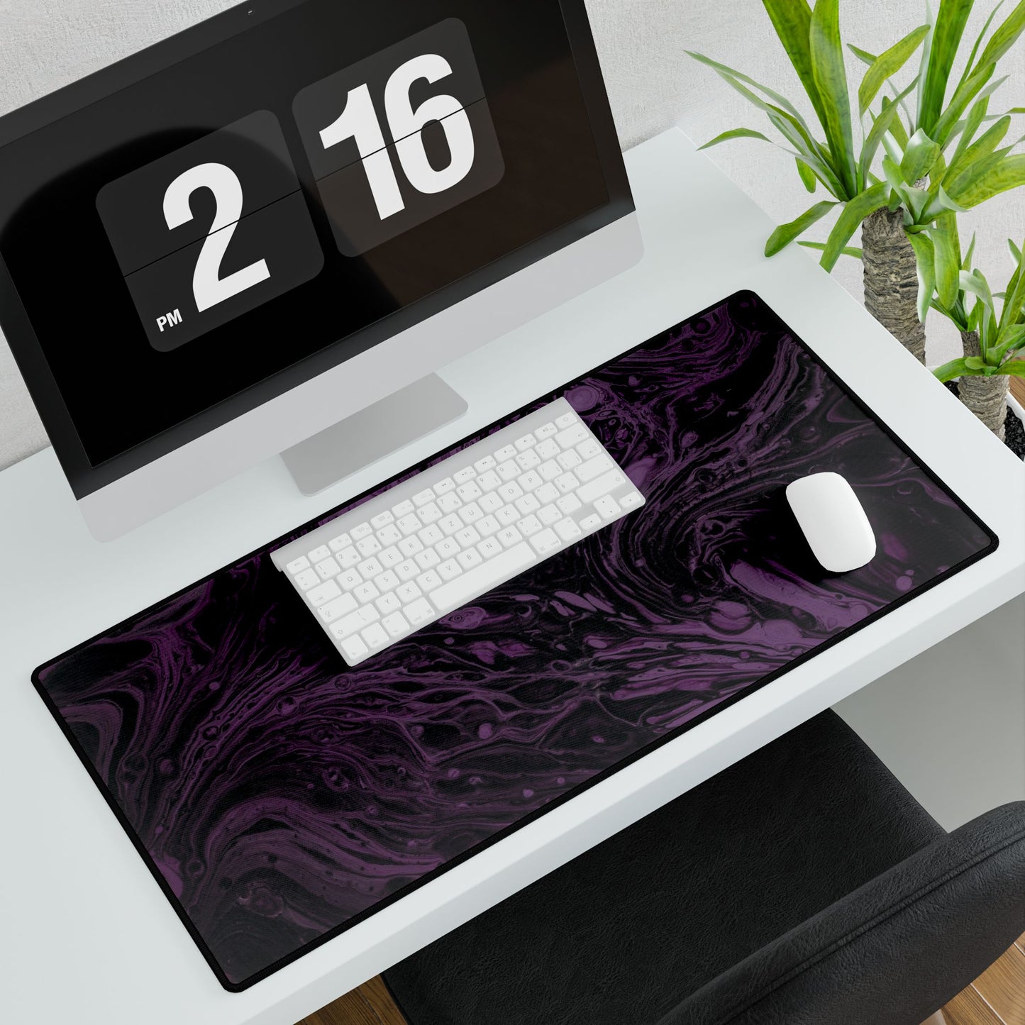Purple Marble Desk Mat — Large Gaming desk mat