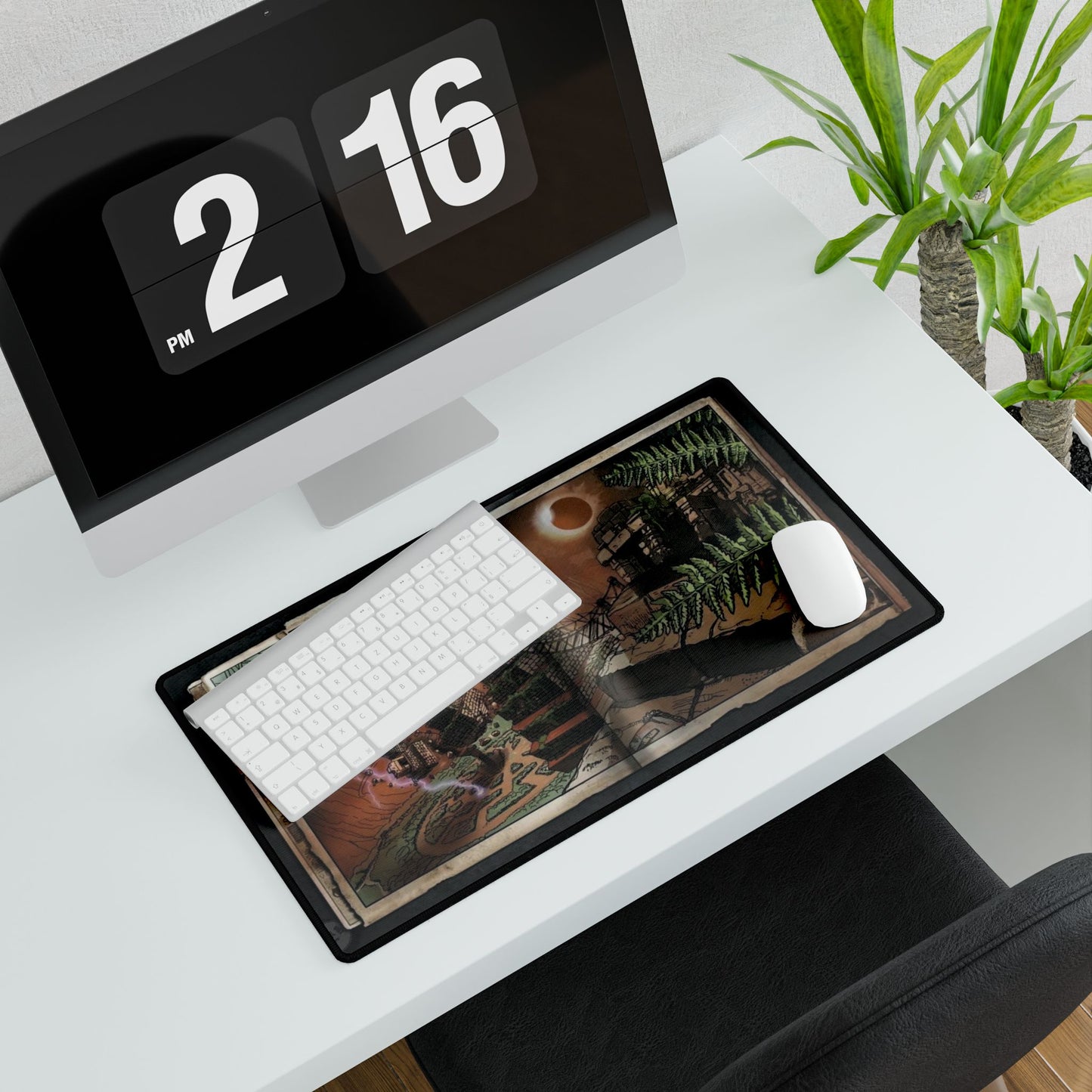Call of Duty zombies themed mouse pad "SHANGRI LA" — Fantasy Book Art Gaming Mouse Pad