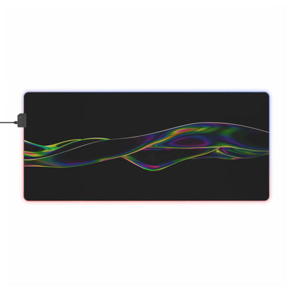 RGB LED Gaming Mouse Pad — Sleek Black with Color Wave Design