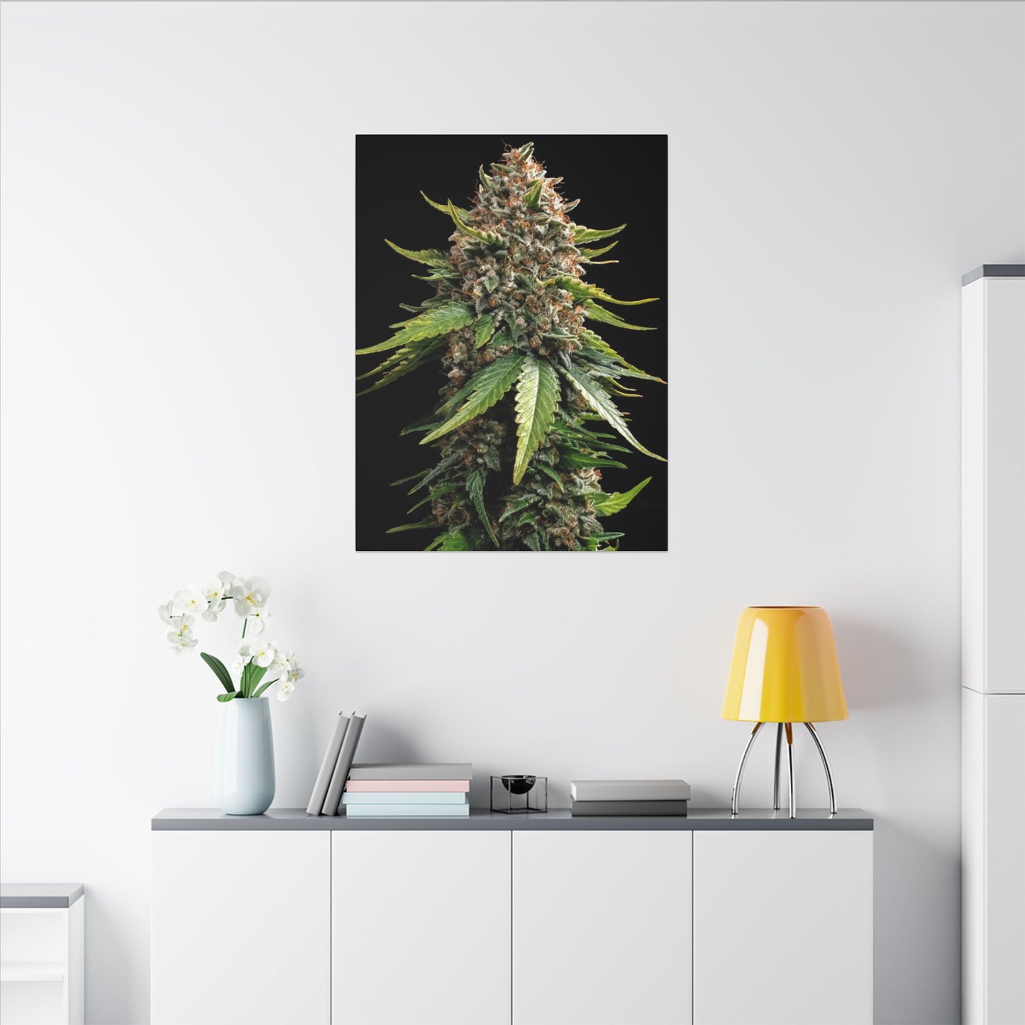 Cannabis Plant Photo Matte Canvas Print — Stretched Botanical Wall Art holiday gift for smokers or outdoor plant enthusiasts