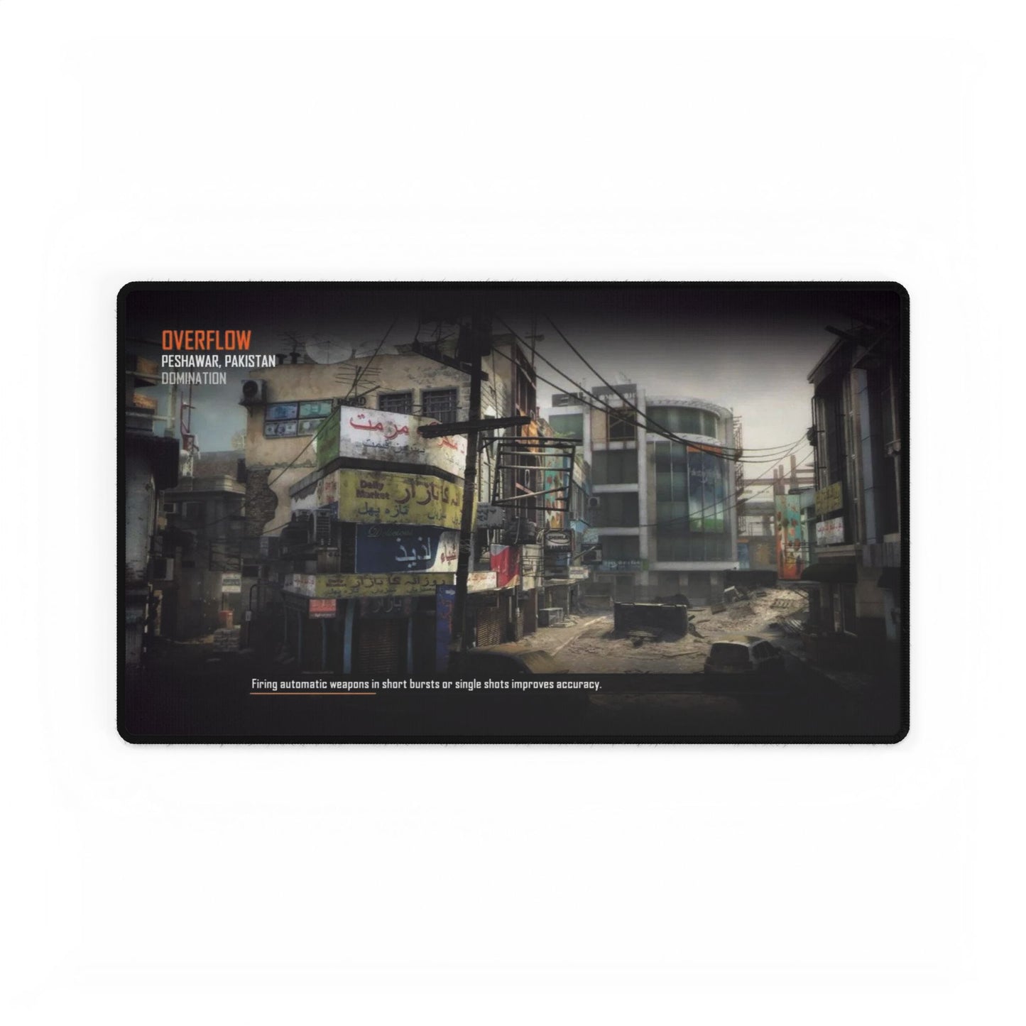 Call of Duty themed deskmats map - "OVERFLOW" - Stylish Work Surface for Gamers & Professionals