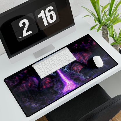Dragon Breath Desk Mat — Purple Fantasy Gaming Mouse Pad