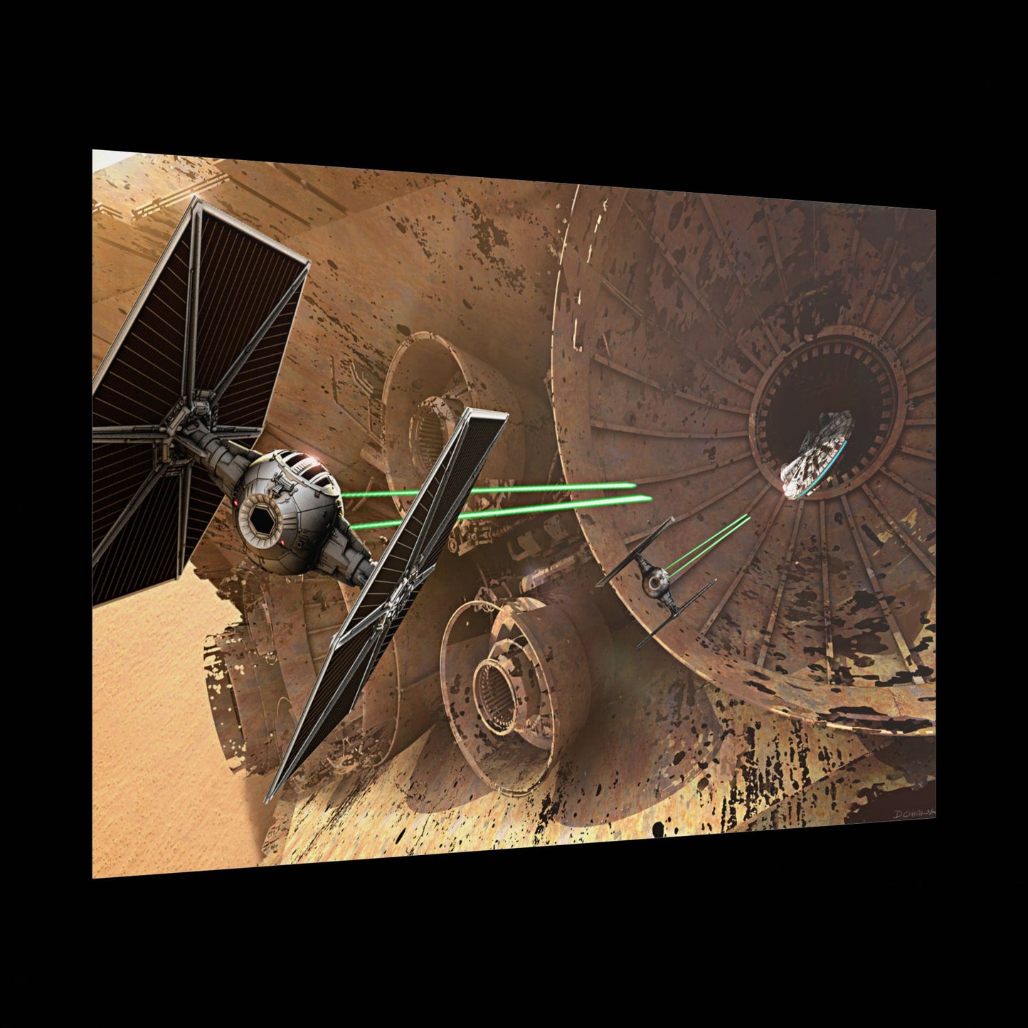 StarWars Millenium falcon space battle- Star wars themed poster