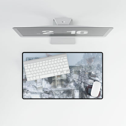 Call of Duty Themed mouse pad og map "SUMMIT" Snowy Mountain Desk Mat - Elegant Office Decor for Winter Lovers