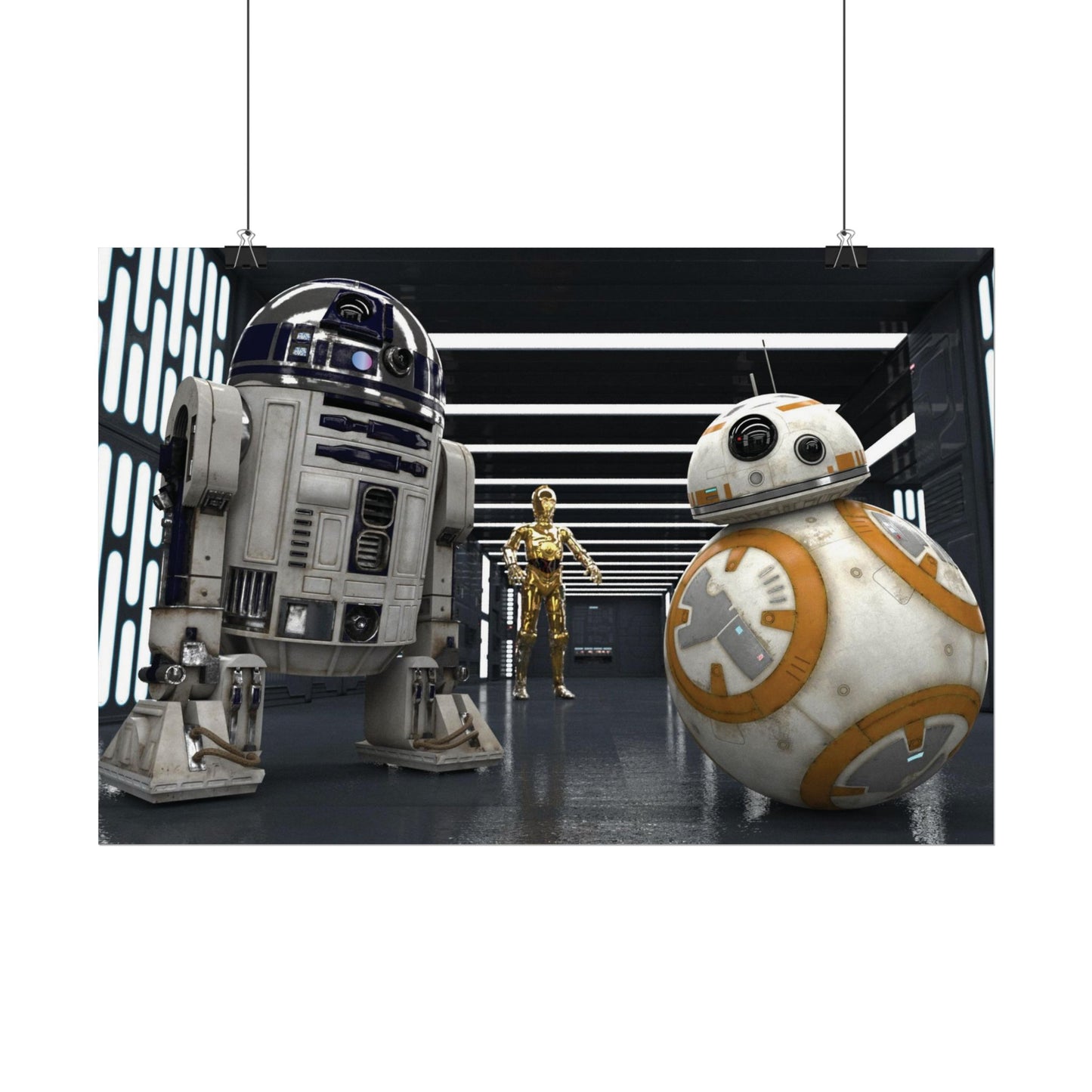 Star Droid Poster — R2-D2, BB-8 & C-3PO Star Wars Wall Art (Rolled Poster)