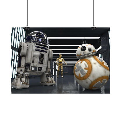 Star Droid Poster — R2-D2, BB-8 & C-3PO Star Wars Wall Art (Rolled Poster)