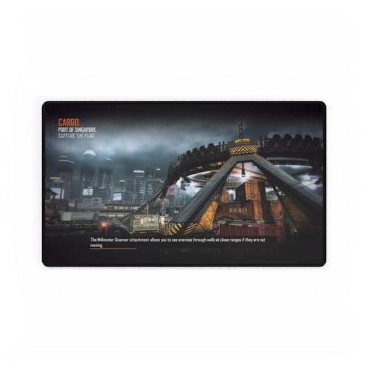 Call of Duty themed Gaming desk mat map -"CARGO"-Stylish Gaming Desk Mat with Futuristic Cityscape Design