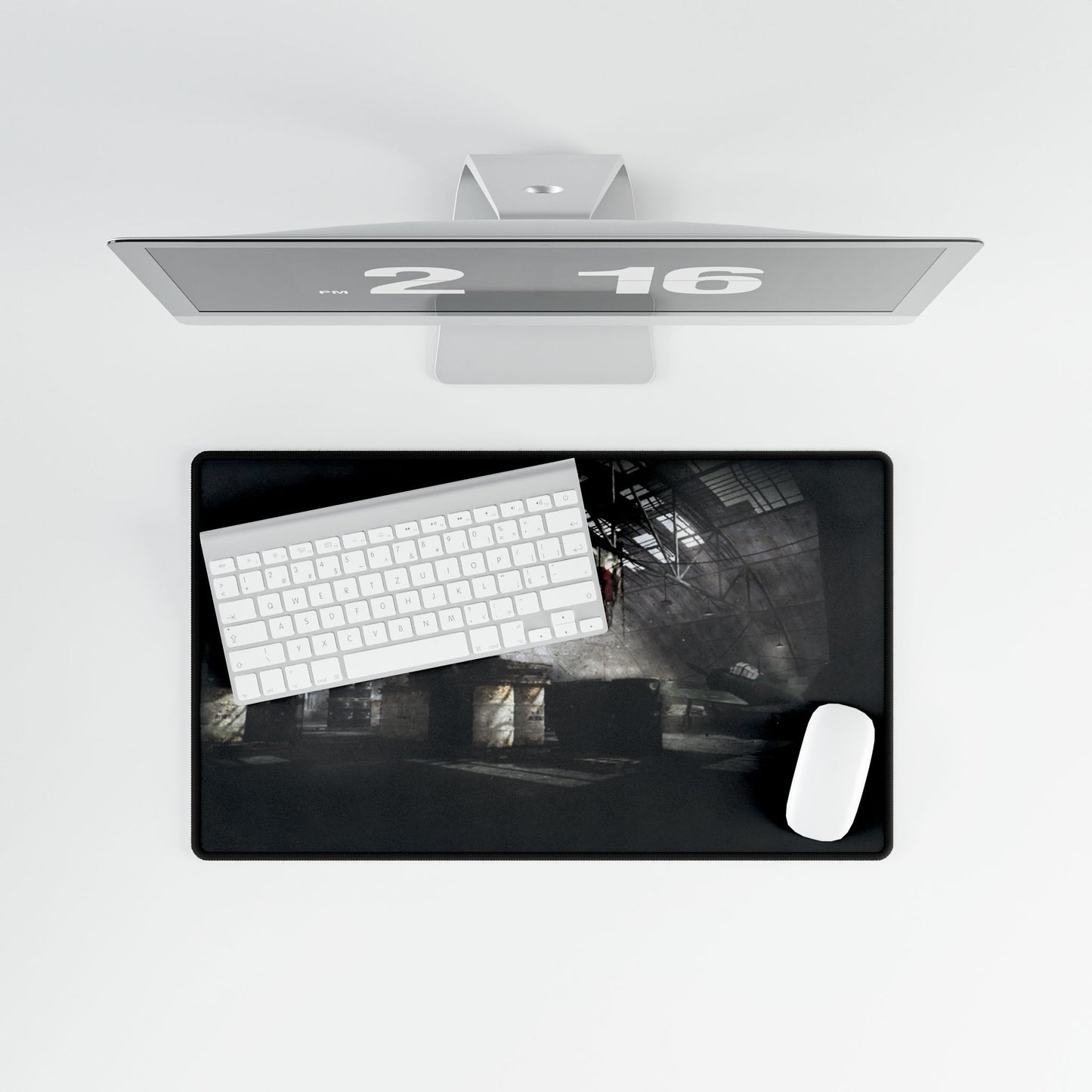 Custom Gaming Desk Mat Call of Duty World at War multiplayer map "HANGAR" — Dark Urban Warehouse Mouse Pad