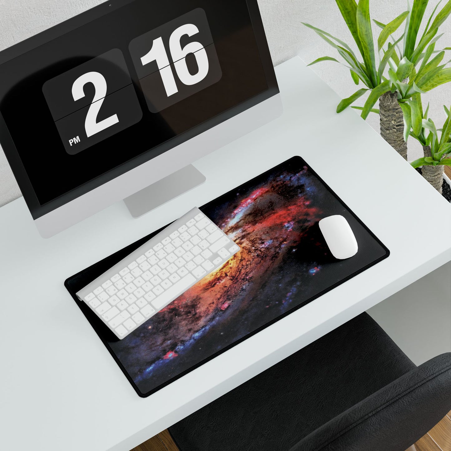 Galaxy swirl Desk Mat — Large Space-Themed Mousepad