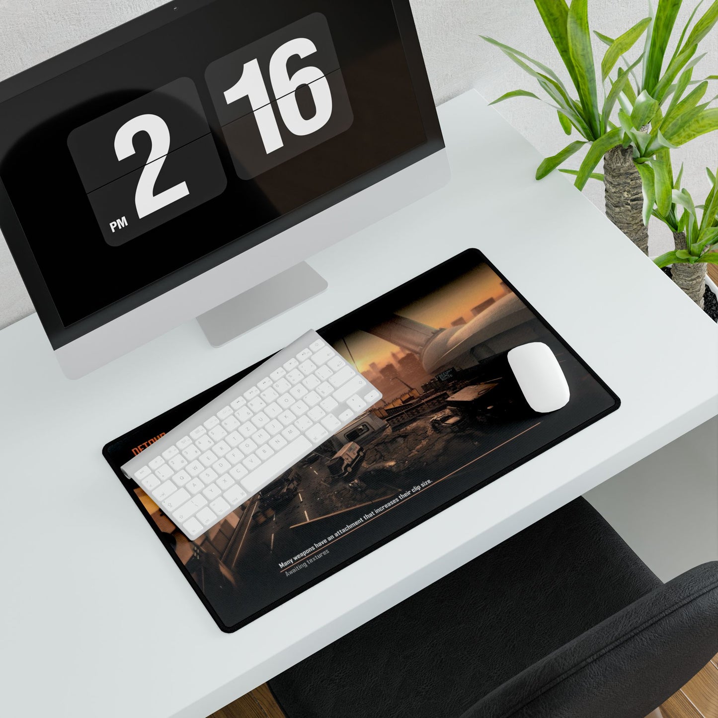 Custom Call of Duty themed mouse pad DLC map "DETOUR" Artistic Desk Mat with Urban Landscape Design