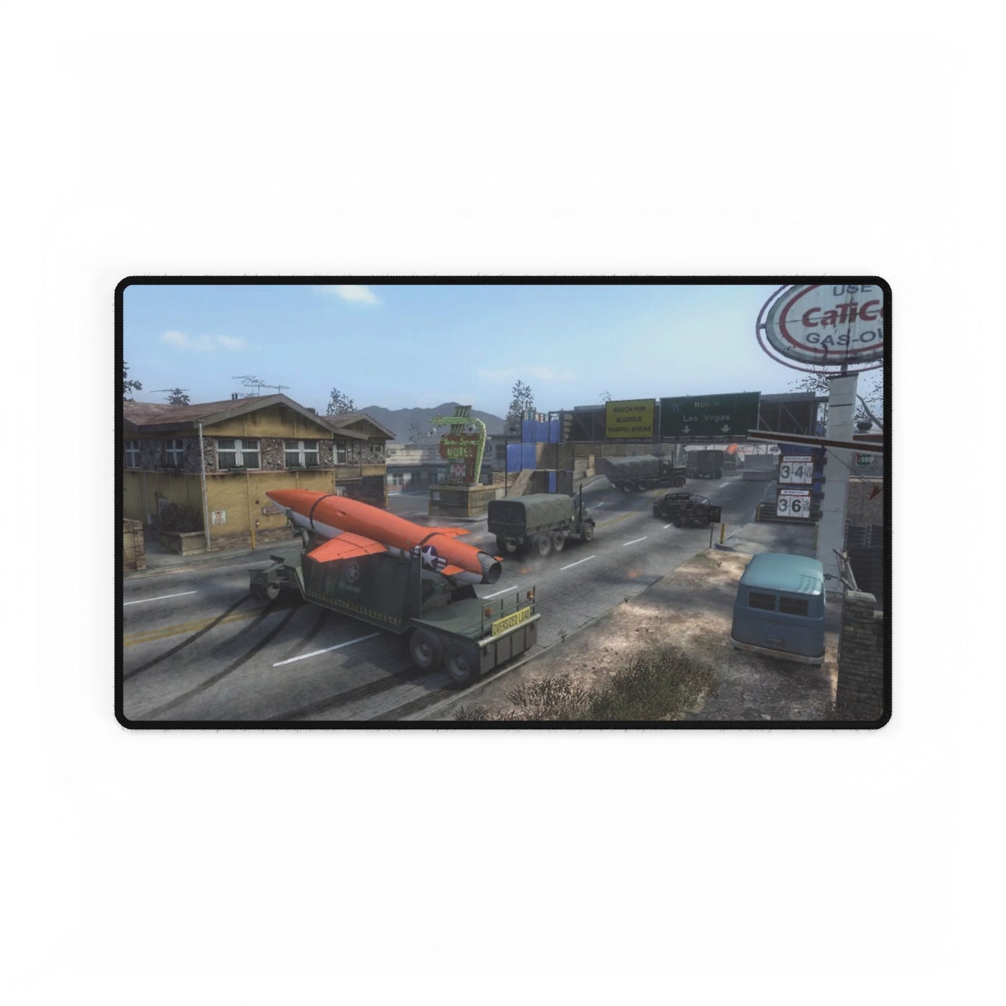Call of Duty Themed Desk Mat DLC map "CONVOY" - Durable Office Accessory for Gamers and Vehicle Enthusiasts