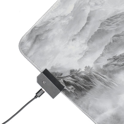 Yin Yang LED Gaming Mouse Pad — RGB Oversized Desk Mat with Tranquil Ink Landscape