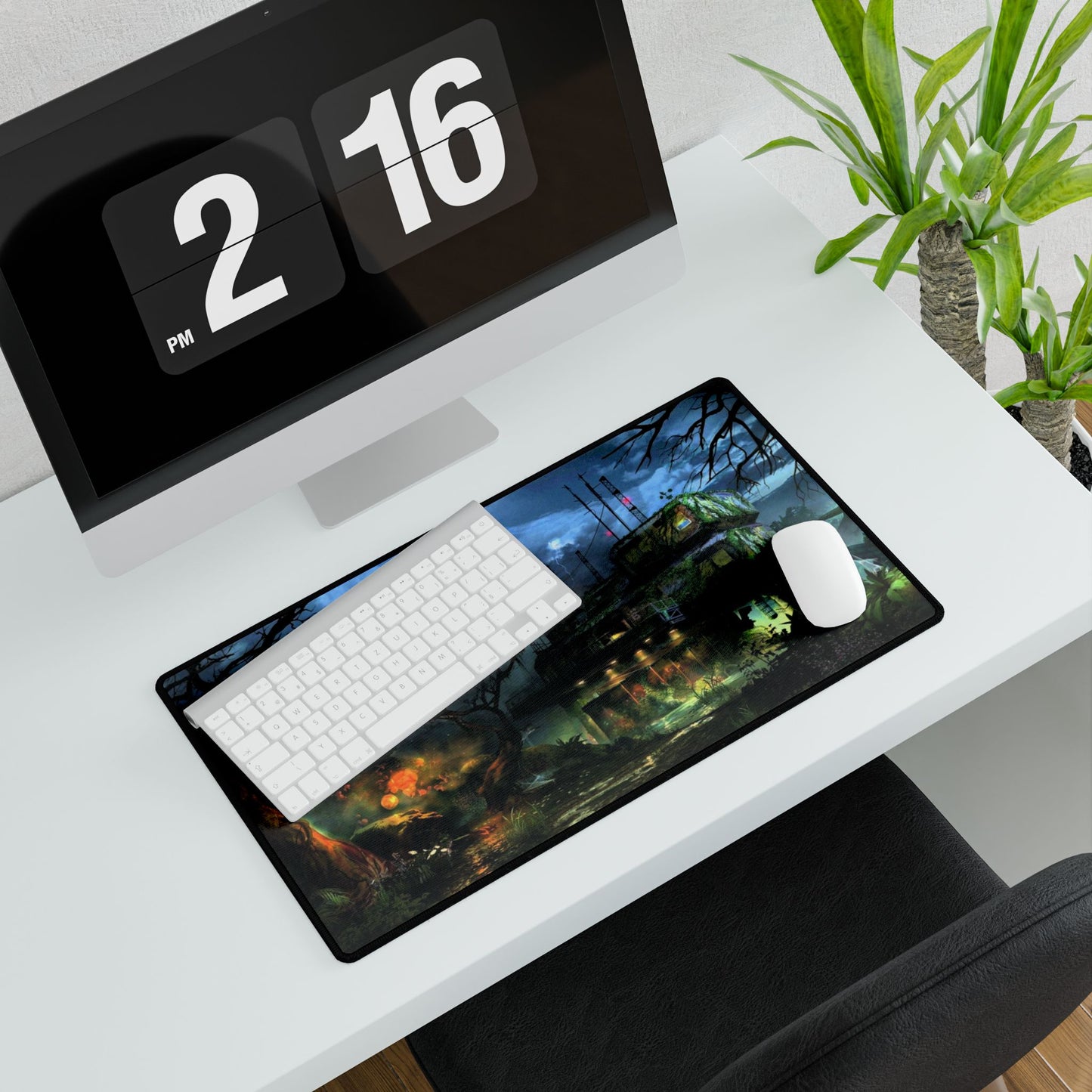 Call of Duty zombies themed Gaming Desk Mat —ZETSUBOU NO SHIMA" Zombies map  Haunted House Nightscape XL Keyboard Mouse Pad