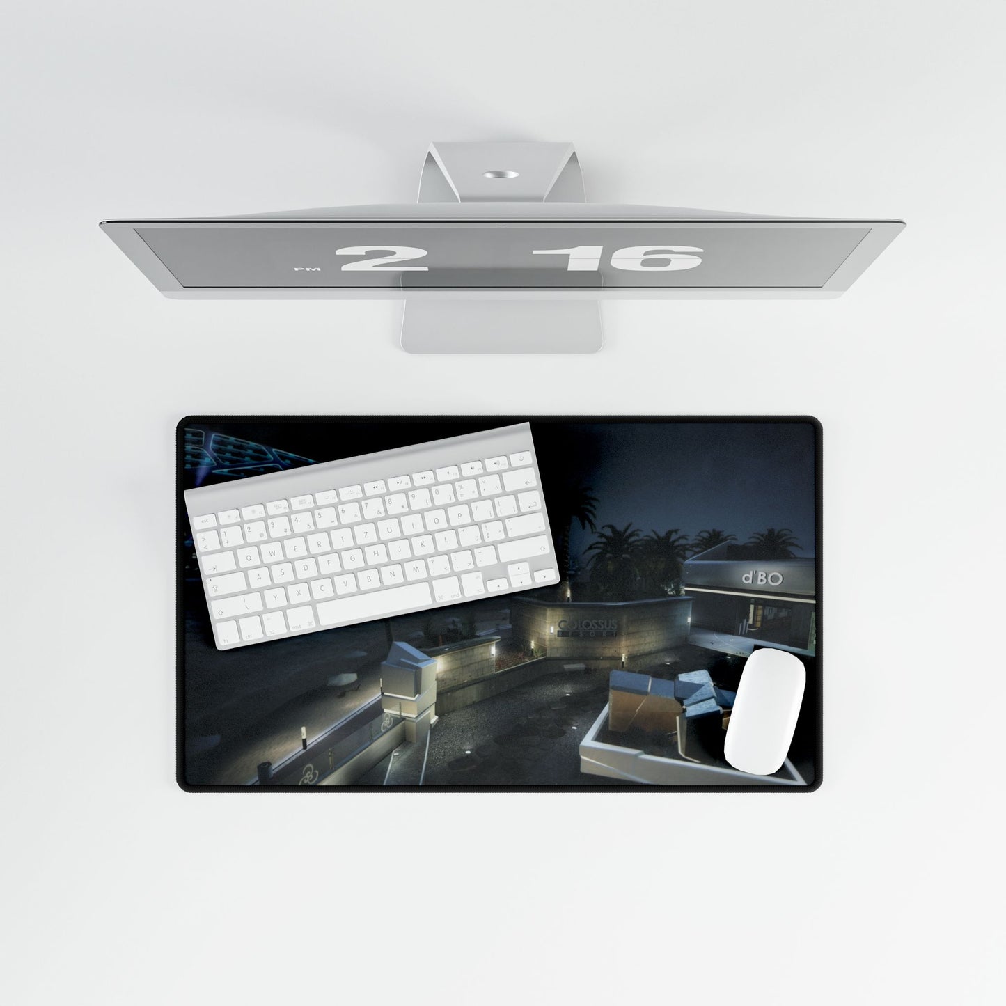 Call of Duty gaming Desk mat map-"PLAZA"-Modern Desk Mat with Urban Nightscape Design