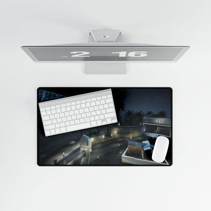 Call of Duty gaming Desk mat map-"PLAZA"-Modern Desk Mat with Urban Nightscape Design