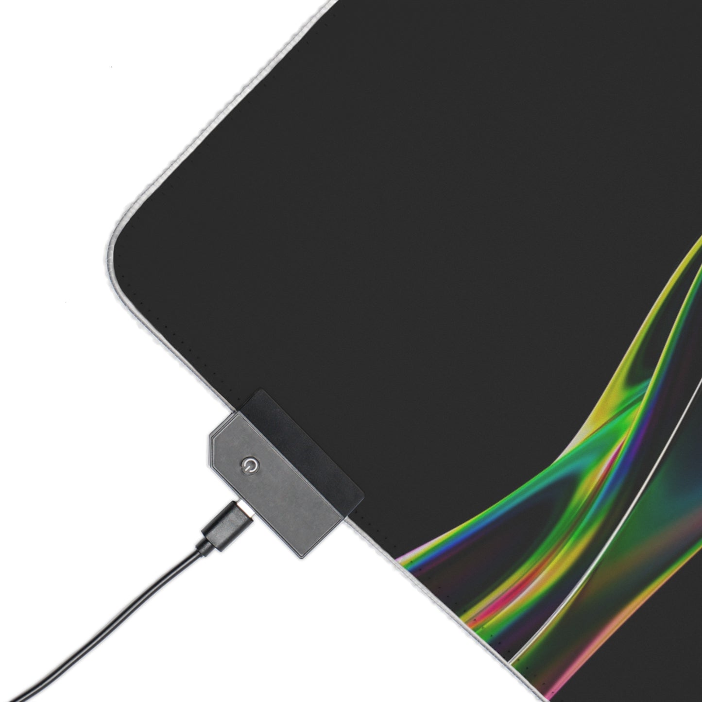 RGB LED Gaming Mouse Pad — Sleek Black with Color Wave Design