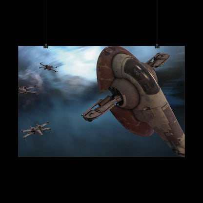 StarWars Spacefighter "slave 1" Sci‑Fi Poster — Rolled Wall Art