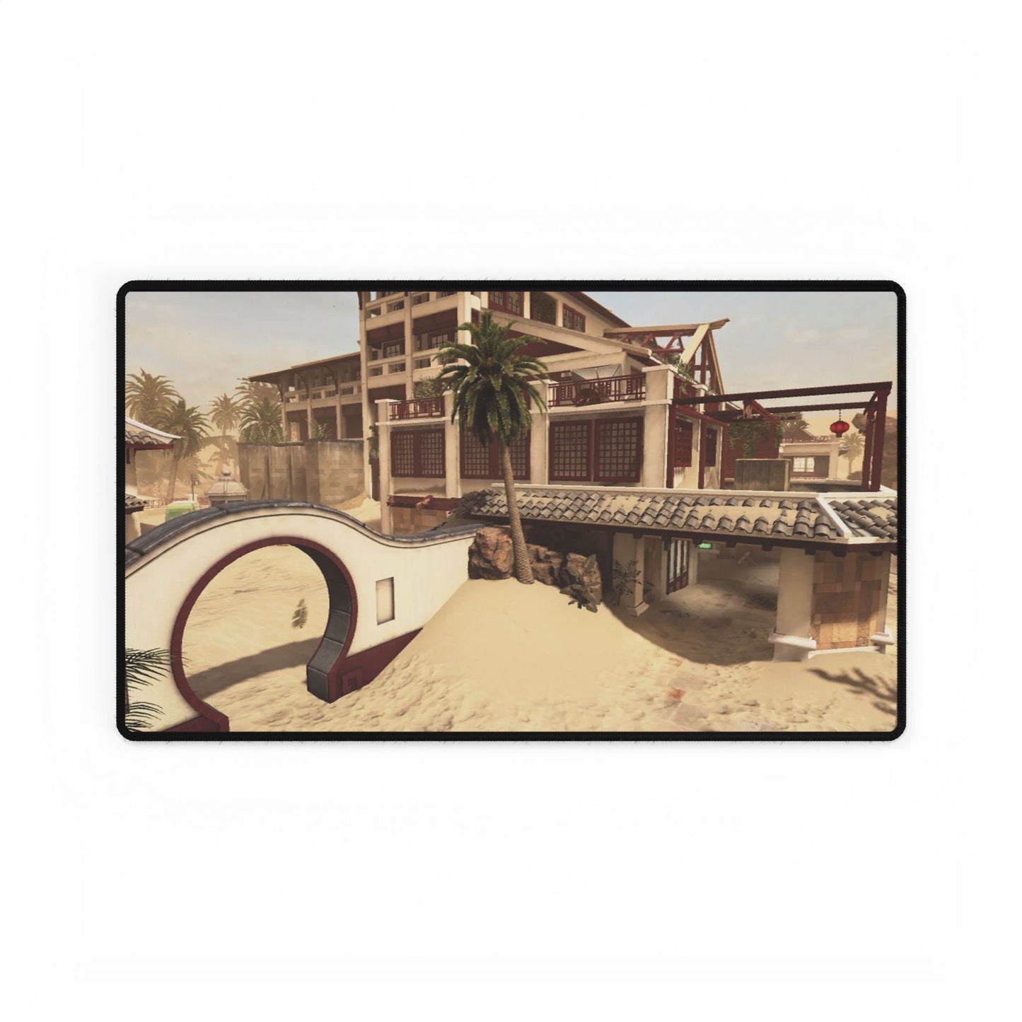 Call of Duty themed desk mat map "MIRAGE" Stylish Desk Mats for Gamers and Home Offices – Desert Oasis Design