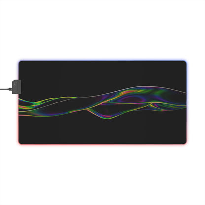 RGB LED Gaming Mouse Pad — Sleek Black with Color Wave Design