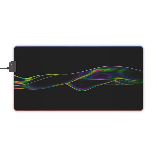 RGB LED Gaming Mouse Pad — Sleek Black with Color Wave Design
