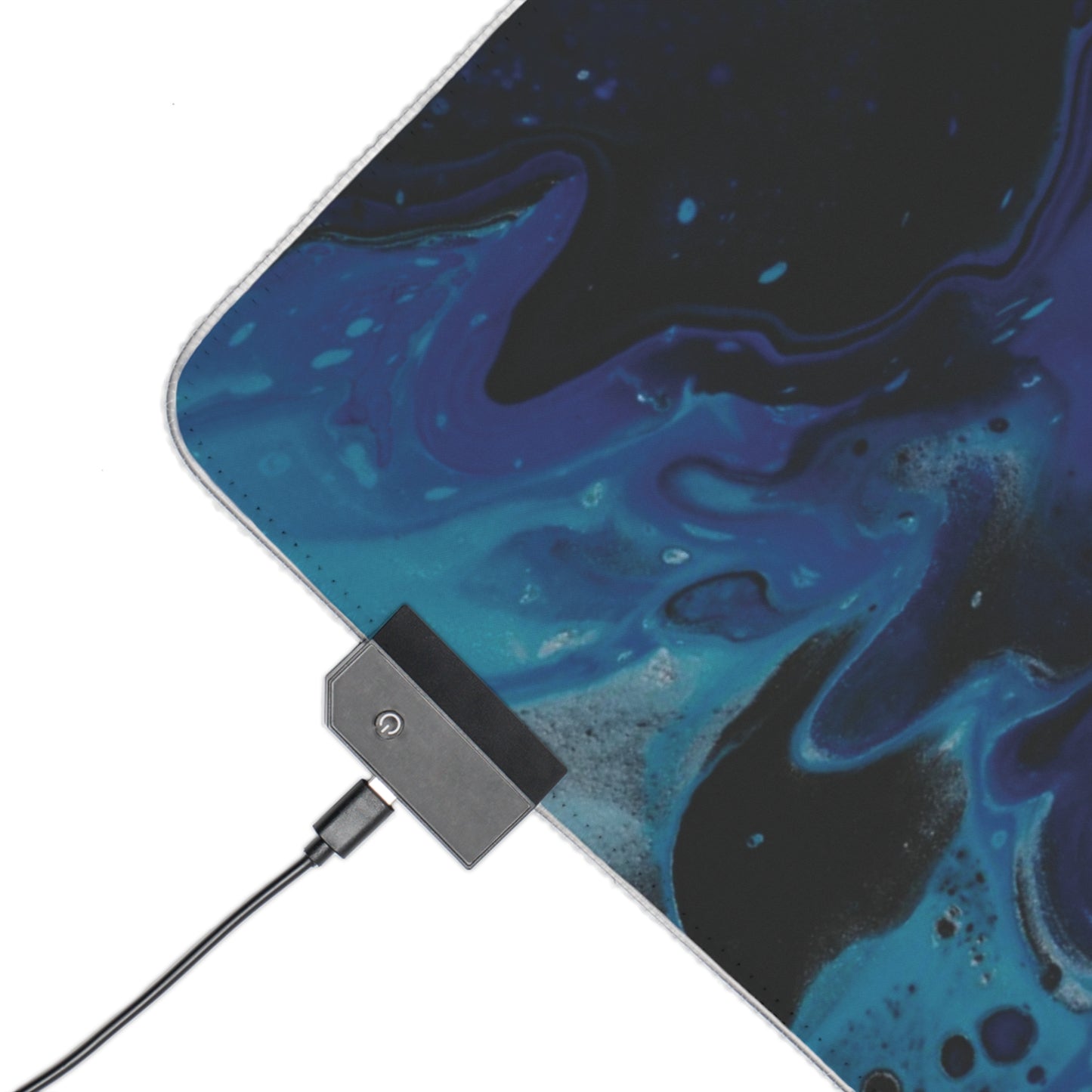 LED Gaming Mouse Pad — RGB Edge, Blue liquid Surface