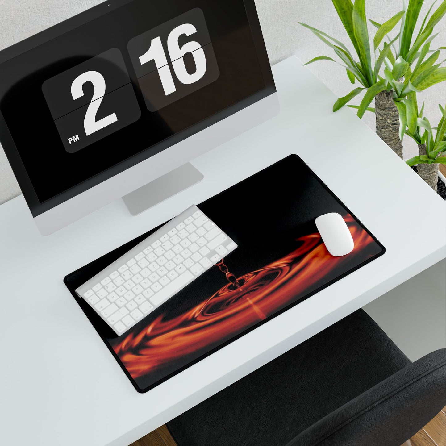 Red Liquid Desk Mat