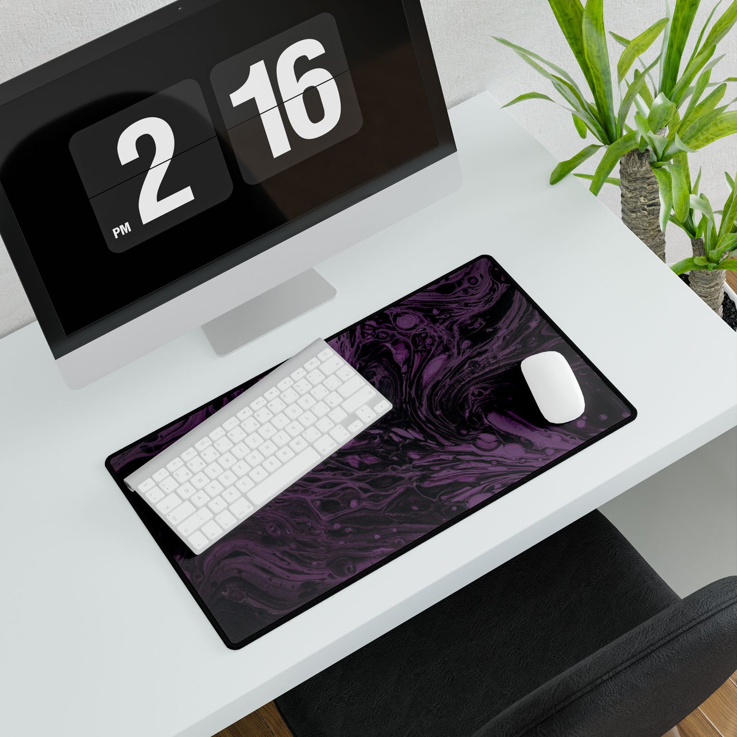Purple Marble Desk Mat — Large Gaming desk mat