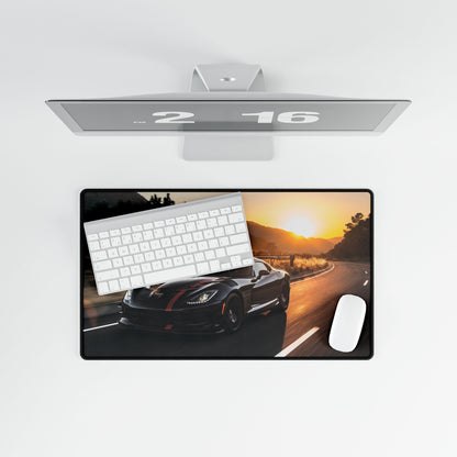 Sports Car Sunset Desk Mat "DODGE VIPER ACR 2016" — Racing Car Mouse Pad for Gamers & Car Enthusiasts