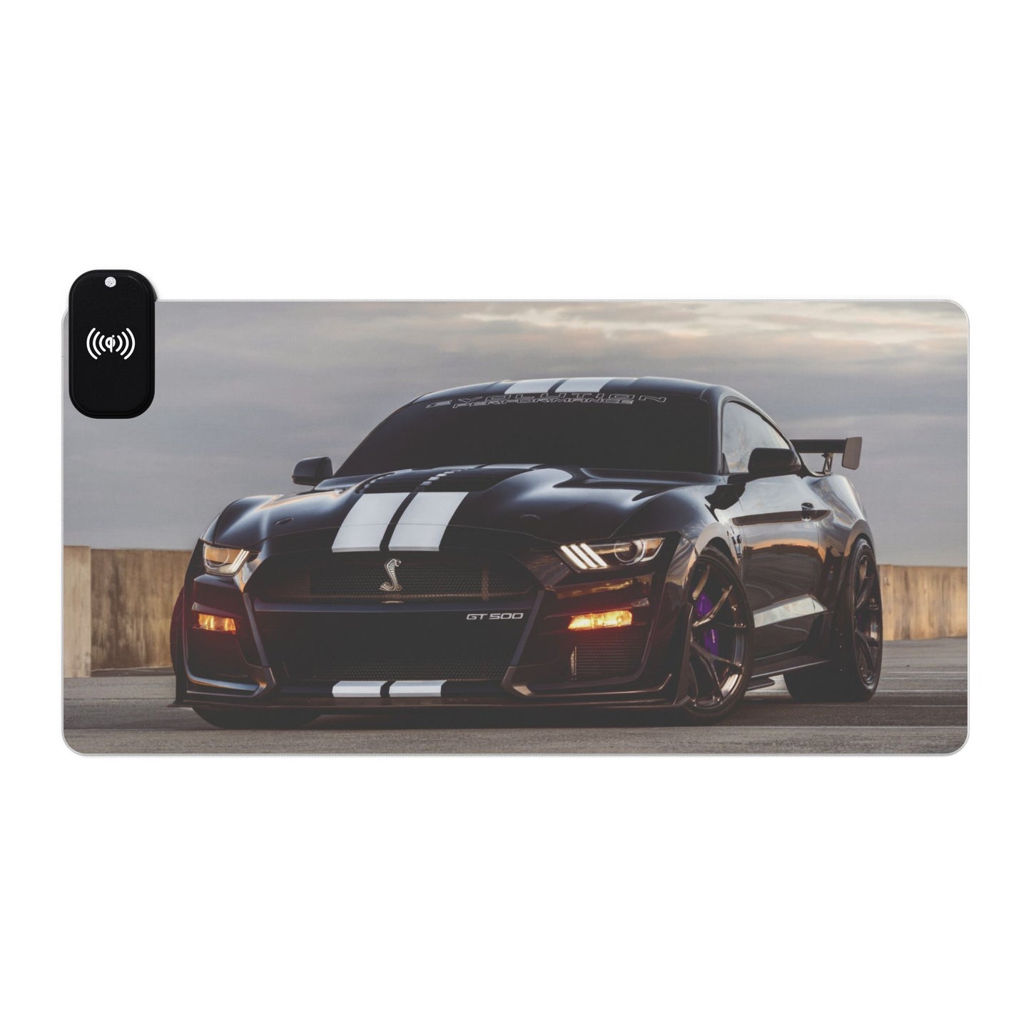 LED Wireless Charging Gaming Mouse Pad —Ford Mustang Shelby GT500- Race Car Design